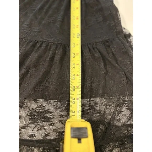 12th Tribe Dress Womens Medium Mini with Maxi Lace Overlay Whimsygoth‎ Boho NEW - Picture 7 of 8